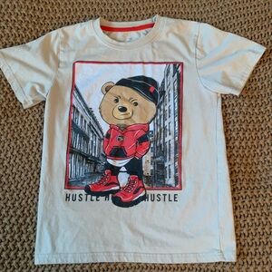 Kids Beige Bear Graphic T-Shirt